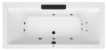 POLYSAN CASCATA hidromasažna kada s crnom kaskadom, 185x85x45cm, Active Hydro, crna