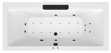 POLYSAN CASCATA hidromasažna kada, 185x85x45cm, crna kaskada, Active Hydro-Air, crna boja