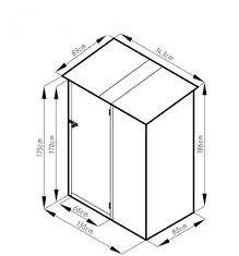 IWHOME Vrtna kontejner kućica LETO A 1,27 m² antracit čelik IWH-10230033
