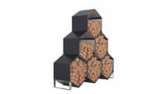 IWHOME Metalni Sklonište za Drva EOS Antracit s Držačima, 92x60x80 cm