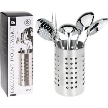 Excellent Houseware Set od 6 kuhinjskih pribora od nehrđajućeg čelika na stalku
