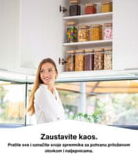 Deco Haus Višekratne staklenke za pohranu s bambusovim poklopcem – set od 6 komada – za pohranu, kao staklenke za kekse, dekoraciju itd. – 2x visine 20 cm / 2x 16 cm / 2x 11 cm, širine 10 cm