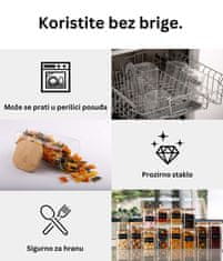 Deco Haus Višekratne staklenke za pohranu s bambusovim poklopcem – set od 6 komada – za pohranu, kao staklenke za kekse, dekoraciju itd. – 2x visine 20 cm / 2x 16 cm / 2x 11 cm, širine 10 cm
