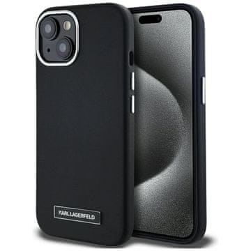 slomart Etui Karl Lagerfeld FW Metal Plate MagSafe za iPhone 15 - crno