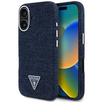 slomart Etui Guess Denim Triangle Logo MagSafe za iPhone 16 - modro