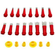 Netscroll Komplet nastavaka za nanošenje mase 22 dijelni s 16 nastavaka i 6 konektora od nehrđajućeg čelika, ApplicNozzle.