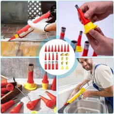 Netscroll Komplet nastavaka za nanošenje mase 22 dijelni s 16 nastavaka i 6 konektora od nehrđajućeg čelika, ApplicNozzle.