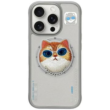 slomart Etui Nimmy Glasses Cool Cat MagSafe za iPhone 16 Pro - sivo