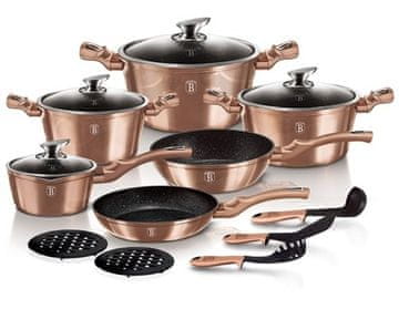 Berlingerhaus Set posuđa BH-1224 15 ks Rosegold Metallic Line