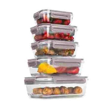 Berlingerhaus Posuda za hranu s poklopcem BH-8938 glass set 5 pcs Taupe Collection