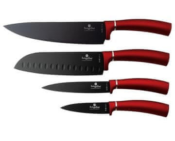 Berlingerhaus Set noževa s neprianjajućim dnom BH-2887 4 pcs Burgundy Metallic Line
