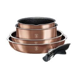 Berlingerhaus Set posuđa BH-6147 with removable handle 9 pcs Rosegold Metallic Line