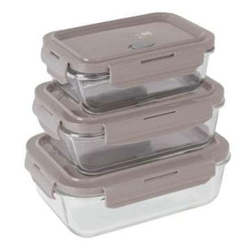Berlingerhaus Posuda za hranu BH-8792 glass set 3 pcs Taupe Collection