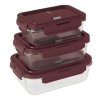 Berlingerhaus Posuda za hranu BH-8790 with lid glass set 3 pcs Leonardo Collection
