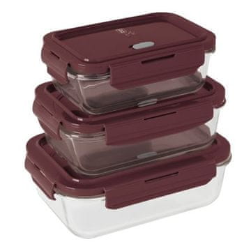Berlingerhaus Posuda za hranu BH-8790 with lid glass set 3 pcs Leonardo Collection