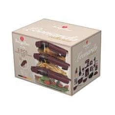 Berlingerhaus Posuda za hranu BH-8790 with lid glass set 3 pcs Leonardo Collection