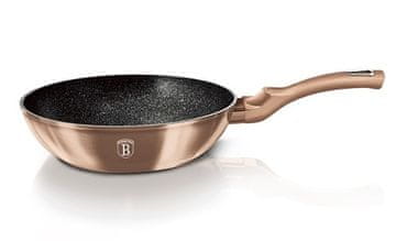 Berlingerhaus WOK tava s mramornom površinom BH-6171 30cm Rosegold Metallic Line
