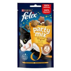 Felix Party Mix poslastice za mačke s okusom piletine, jetrica i puretine, 8x60g