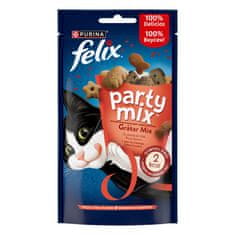 Felix Party Mix poslastice za mačke s okusom govedine, piletine i lososa, 8x60g