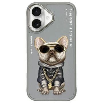 slomart Etui Nimmy Glasses Cool Dog za iPhone 16 - sivi
