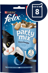 Felix Party Mix poslastice za mačke s okusom mlijeka, jogurta i sira, 8x60g