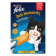 Deli Moments tekuće poslastice za mačke s okusom piletine, 11 kutija (4 vrećice x 10g)