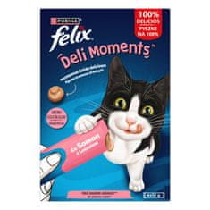 Deli Moments tekuće poslastice za mačke s okusom lososa, 11 kutija (4 vrećice x 10g)