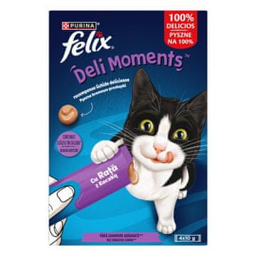 Felix Deli Moments tekuće poslastice za mačke s okusom patke, 4x10g