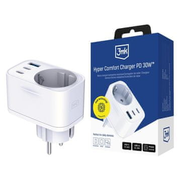 slomart Punjač 3mk Hyper Comfort Charger GaN PD 30W - bijeli