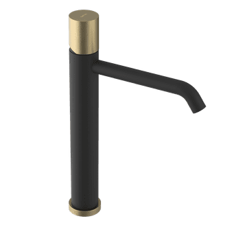 SAPHO ULTRATAP Visoka Slavina za Umivaonik s Produženim Izlivom, Crno-Zlatni Mat Završetak