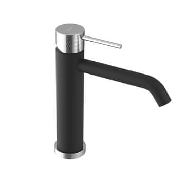SAPHO ULTRASAN stajaća umivaonska miješalica srednja, mat crna/krom