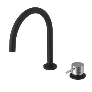 SAPHO ULTRASAN dvostruka slavina za umivaonik, crna mat/krom, sapho, moderna kružna dizajna