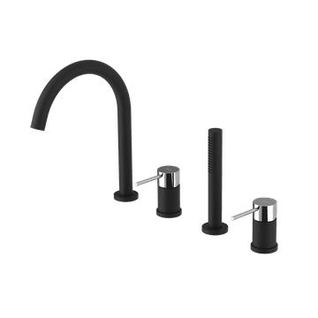 SAPHO ULTRAMIX Četverodijelna Kade Baterija, Mat Crna/Krom