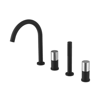 SAPHO Četveroelementna miješalica za rub kade ULTRATAP, crna mat/krom
