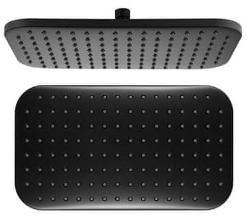 AQUALINE Glavna Tuš Glava Kvadratna 200x350mm, Crna Mat, AQUALINE