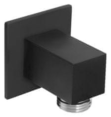 SAPHO Kvadratni zidni tuš izljev, tanka ploča, mat crna mosaz