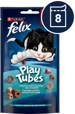 Felix PlayTubes poslastice za mačke s okusom ribe i kozica, 8x50g