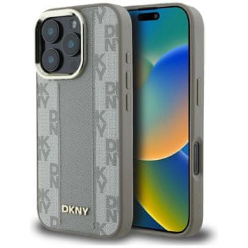 slomart Etui DKNY Checkered Pattern Magsafe za iPhone 16 Pro - bež
