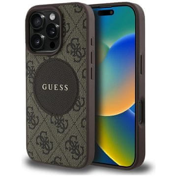 slomart Etui Guess 4G Circle Classic Logo MagSafe za iPhone 16 Pro Max - smeđi