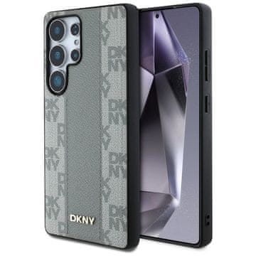 slomart Etui DKNY kožni s kariranim uzorkom MagSafe za Samsung Galaxy S25 Ultra - sivi