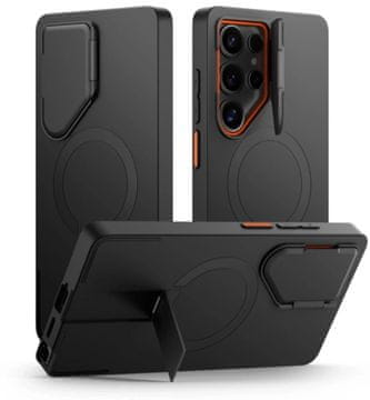 slomart Etui Tech-Protect Kevlar Aura MagSafe za Samsung Galaxy S25 Ultra - crno-narančasto