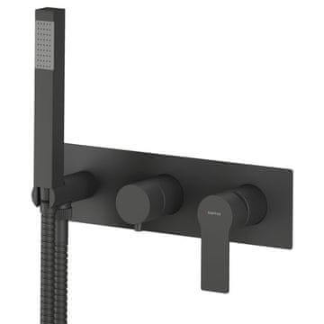 SAPHO PAX ugradbeni crni mat tuš/vanna miks sa ručnom tušem, 2 izlaza