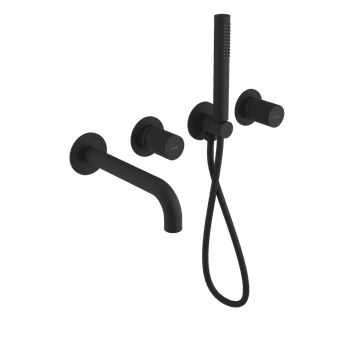 SAPHO ULTRATAP ugradbena crna mat kada s izljevom i ručnom tušem, 2 izvoda