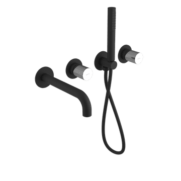 SAPHO ULTRATAP Ugradbena Kada Miješalica s Tušem, 2 Izlaza, Crna Mat/Krom