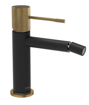 SAPHO SOLARIS samostojeća crno-zlatna mat bidetna slavina