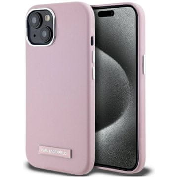 slomart Etui Karl Lagerfeld FW Metal Plate MagSafe za iPhone 15 - roza