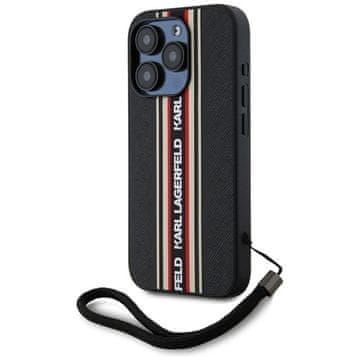 slomart Etui Karl Lagerfeld Saffiano Athleisure Stripes Cord za iPhone 15 Pro Max - crveno