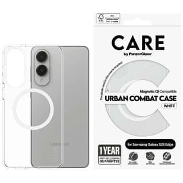 slomart Etui CARE by PanzerGlass Flagship Urban Combat White QI za Samsung Galaxy S25 Edge - prozirno