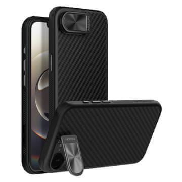 slomart Etui Nillkin CarboProp Magnetic s zaštitom za kameru i stalkom za iPhone 16e - crno