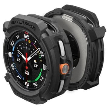 slomart Spigen Rugged Armor maska za Samsung Galaxy Watch 8 Classic 46 mm - mat crna